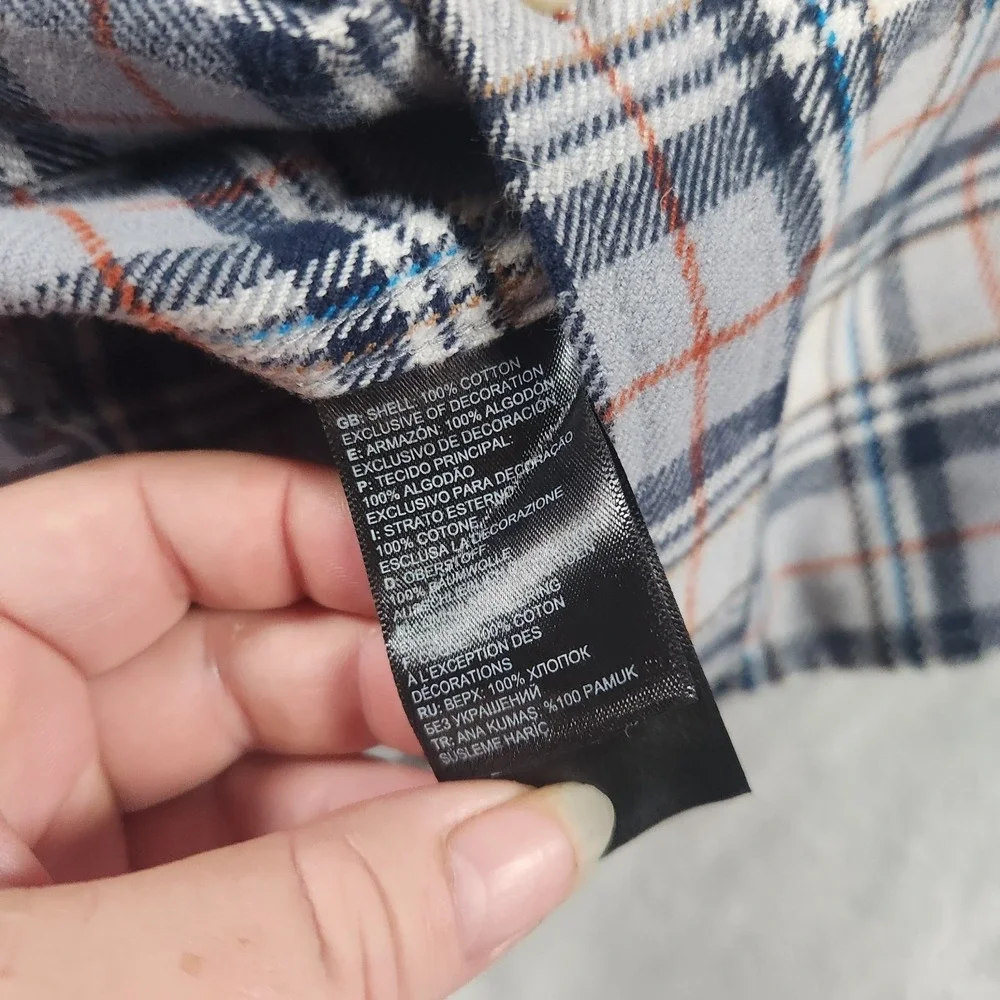 The North Face Flannel Shirt Mens Large Blue Plaid Gorpcore Hiking Outdoor L